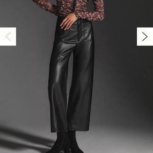 The Colette Cropped Wide-Leg Faux Leather Pants by Maeve